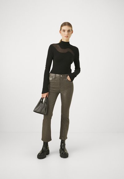 Paige CLAUDINE - Παντελόνι - dark taupe/silver