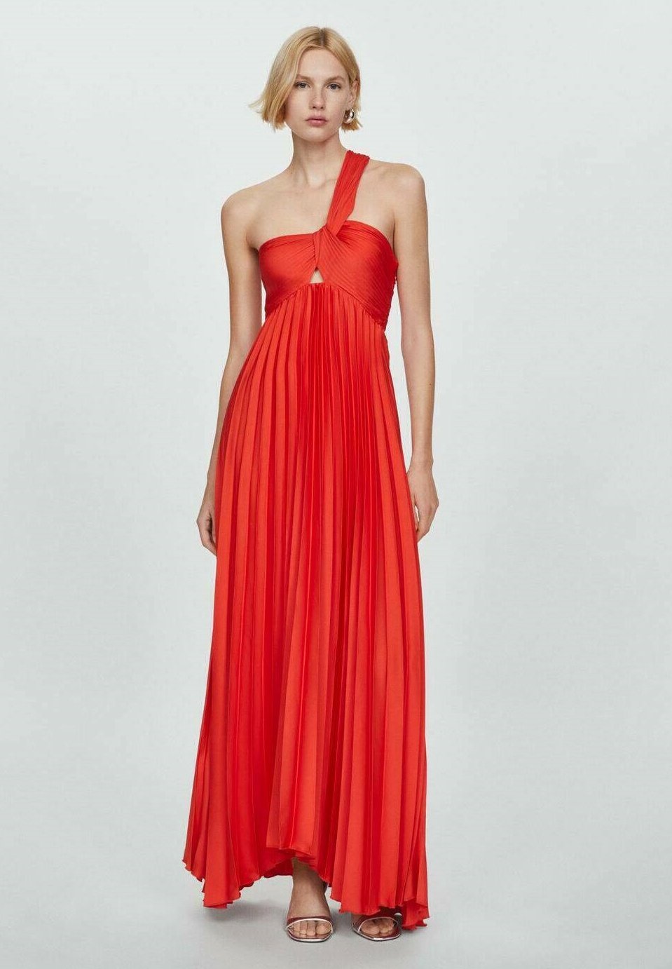 vestidos rojos vestido fluido mango