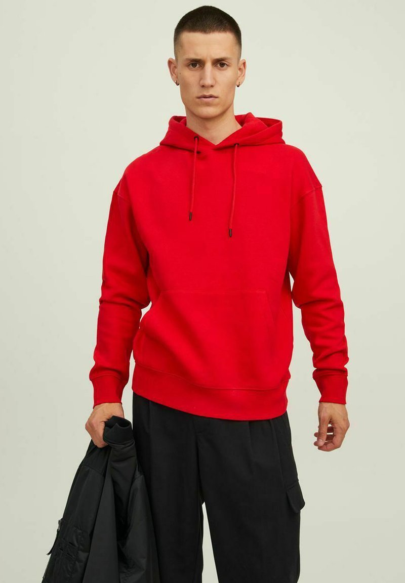 Jack & Jones - JJESTAR BASIC HOOD - Pulover s kapuco - true red, Povečajte