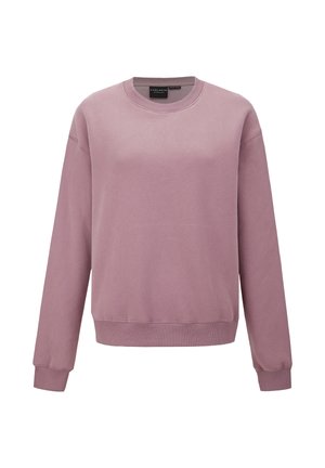 Svetloružová mikina z jemnej bavlnenej zmesi. Má okrúhly výstrih, dlhé rukávy a rebrovaný lem a manžety. Jednoduchý, klasický dizajn.