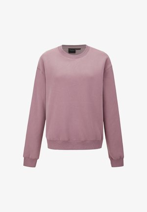 Lichtroze sweatshirt gemaakt van een zachte katoenmix. Voorzien van een ronde hals, lange mouwen en geribde zoom en manchetten. Eenvoudig, klassiek ontwerp.