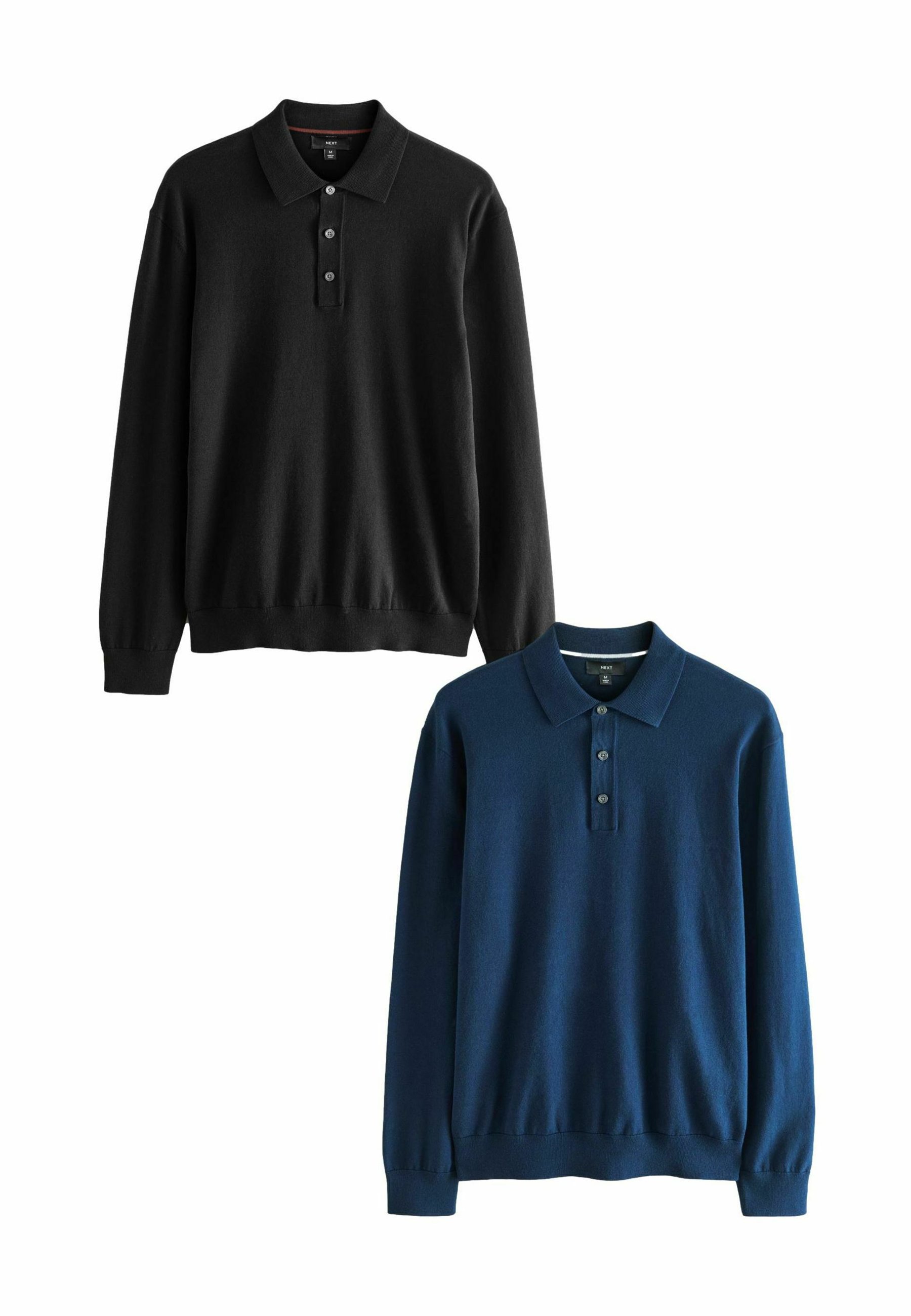 Next 2 PACK REGULAR FIT - Polo shirt - black navy blue/blue - Zalando