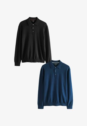 2 PACK REGULAR FIT - Polo marškinėliai - black navy blue