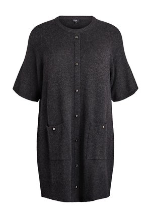 Zizzi KURZES MIT KURZEN ÄRMELN UND KUGELKNÖPFEN - Sarafanas - dark grey melange