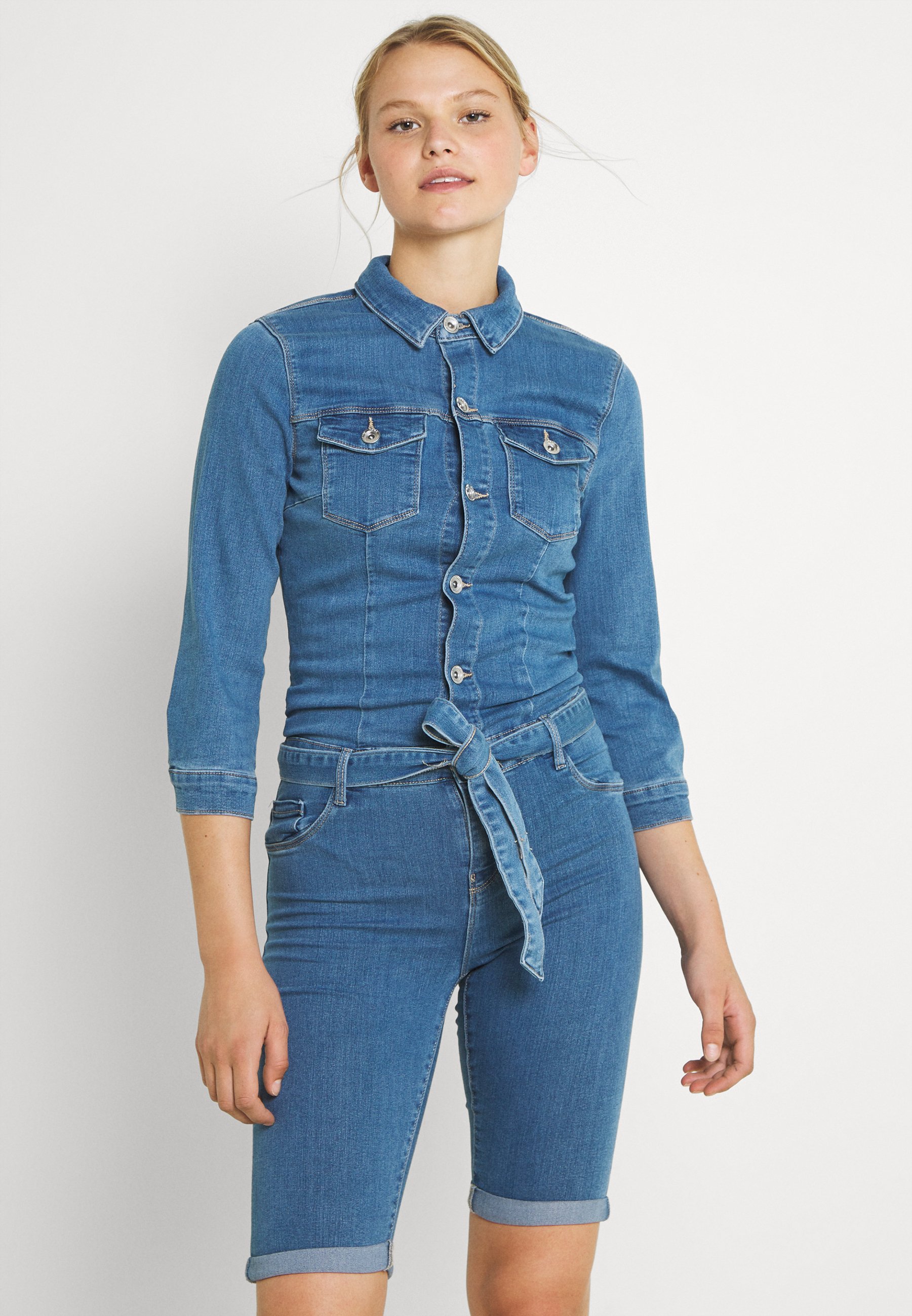 ONLY ONLRAIN LIFE PLAYSUIT SLEEVE - Tuta jumpsuit - medium blue denim/blu  denim - Zalando