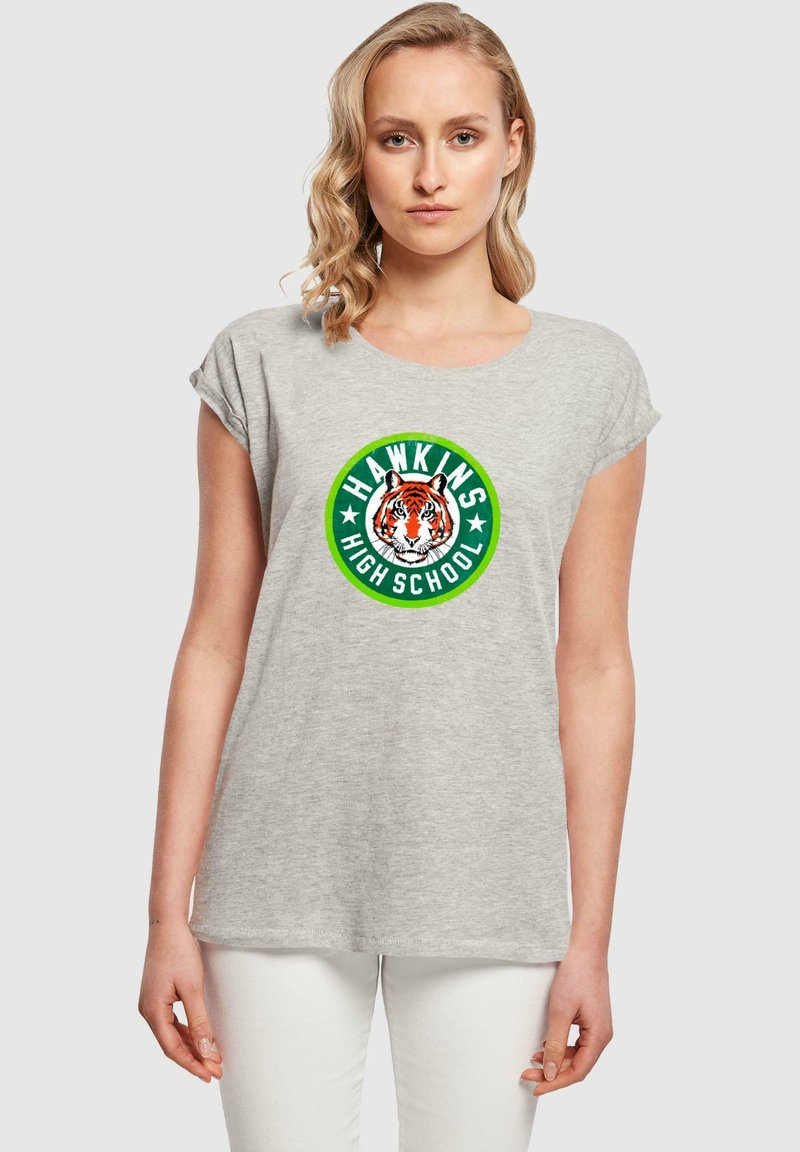 ABSOLUTE CULT STRANGER THINGS - HAWKINS TIGER CIRCLE - Triko s potiskem - heather grey