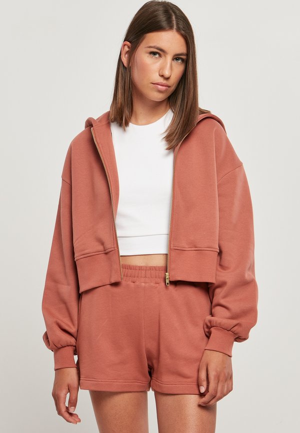 SHORT - Sweatjacke - terracotta