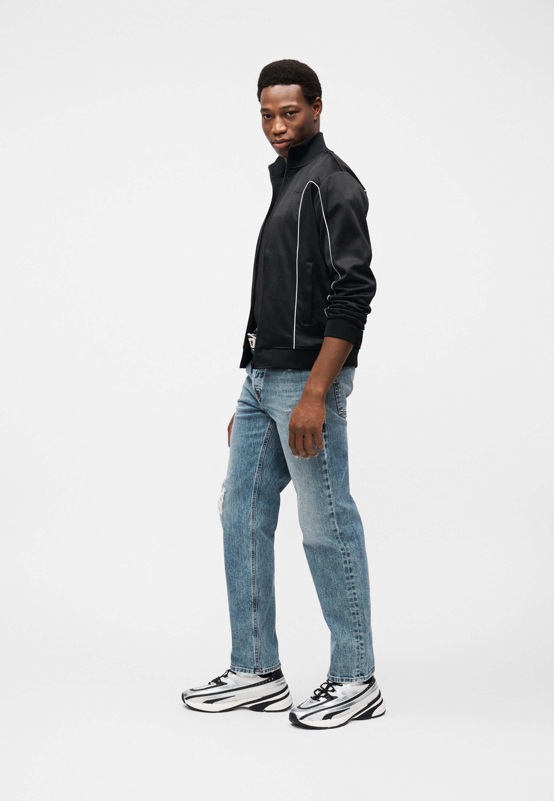 DIESEL High-neck sweatshirt Mサイズ Diesel LOCKING - Zip-up sweatshirt - 9xx/black - Zalando.co.uk