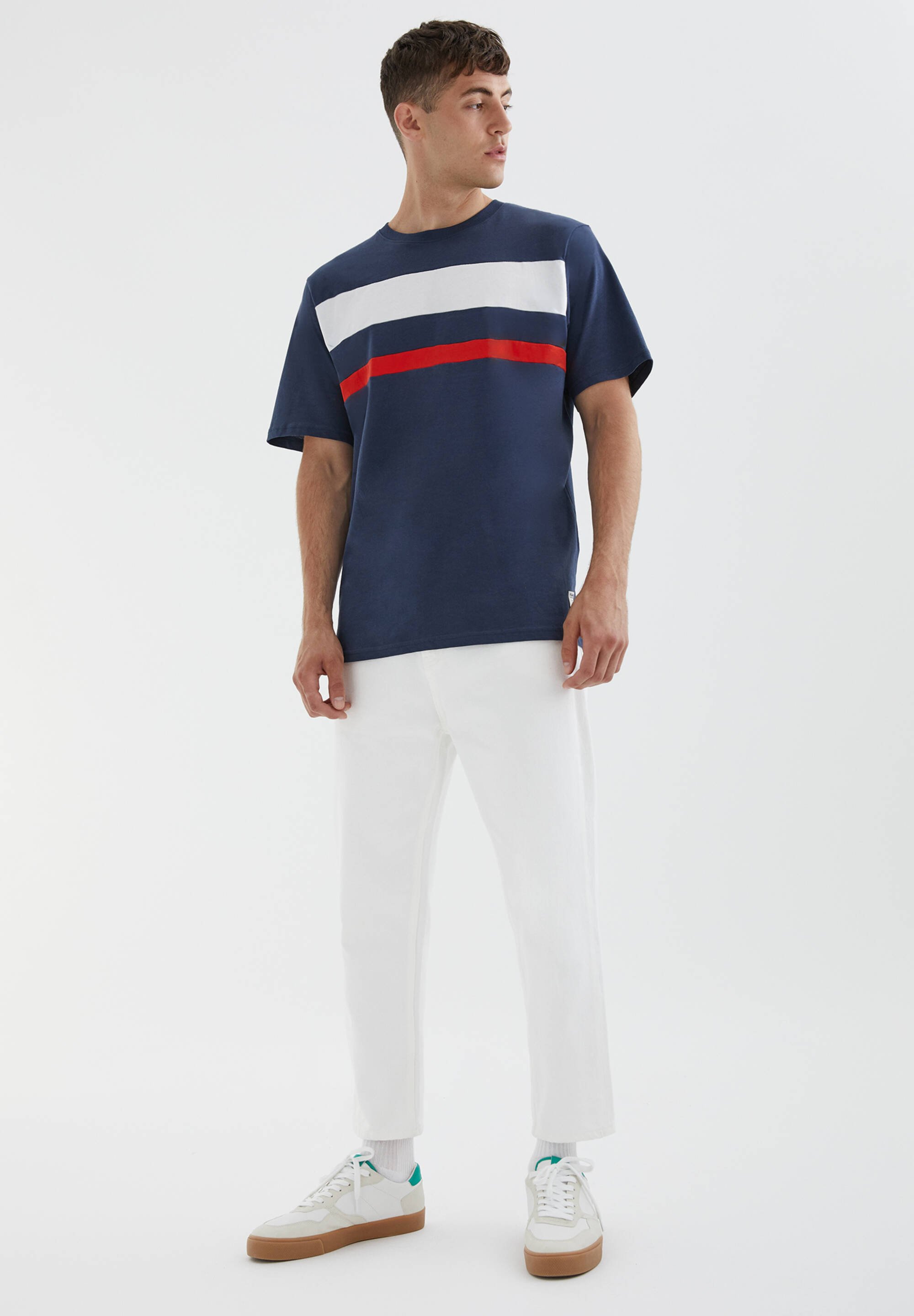 Herren DOPPELTEM COLOUR-BLOCK - T-Shirt print Herren DOPPELTEM COLOUR-BLOCK - T-Shirt print