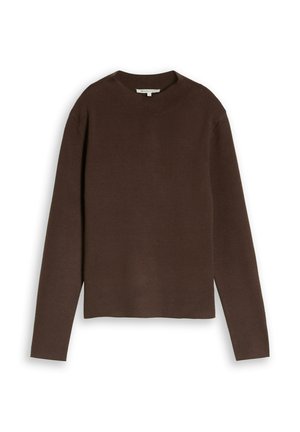 TOM TAILOR DENIM, STRICKPULLOVER MIT STEHKRAGEN - Trui - cool dark brown melange