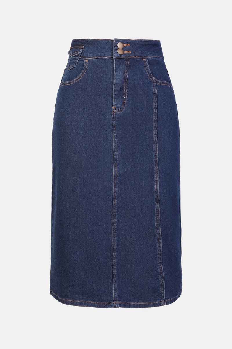 Anna Field A-lijn rok donkerblauw denim