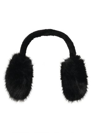Crne pahuljaste štitnike za uši s debelim, mekanim pojasom koji povezuje dvije velike ušne jastučiće prekrivene krznom.