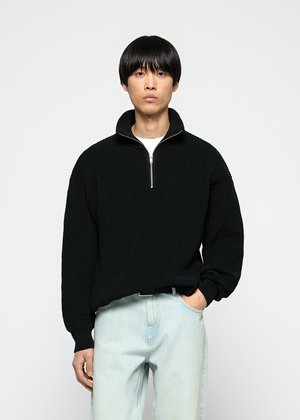 CHUNKY HALF ZIP - Jumper - black
