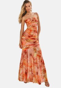 Lipsy - FLORAL PRINTED BANDEAU  RUCHED - Occasion wear - orange Thumbnail Image 1