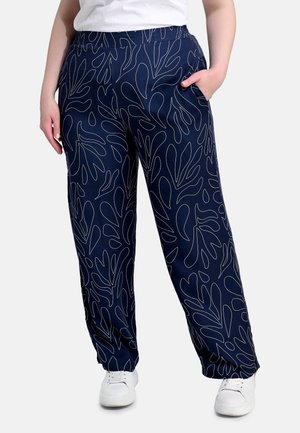 PALAZZO MIT PRINT  - Trousers - navy/white