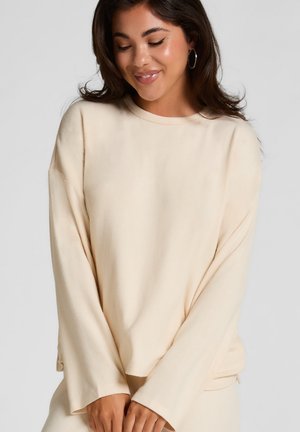 Hunkemöller LONG-SLEEVED  - Nachtwäsche Shirt - white