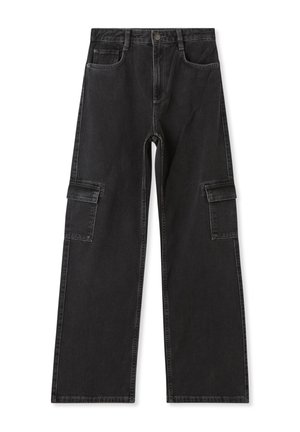 CARGO WIDE - Jeans a sigaretta - nero denim