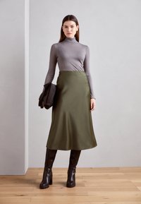 Lindex MARIA - Áčková sukně - dark green