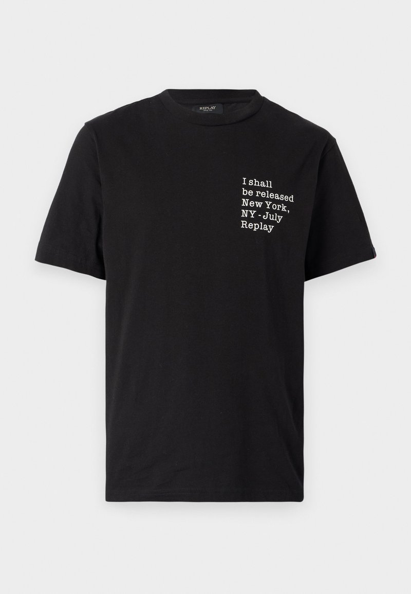Replay T-shirt print zwart
