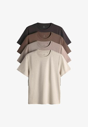 Next, LIGHTWEIGHT SHORT SLEEVE T-SHIRTS 4 PACK - T-Shirt basic - brown cream
