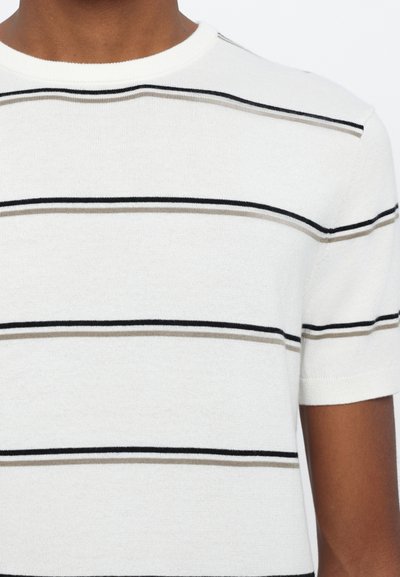 Ron Dorff STRIPED - Μπλουζάκι με στάμπα - off white