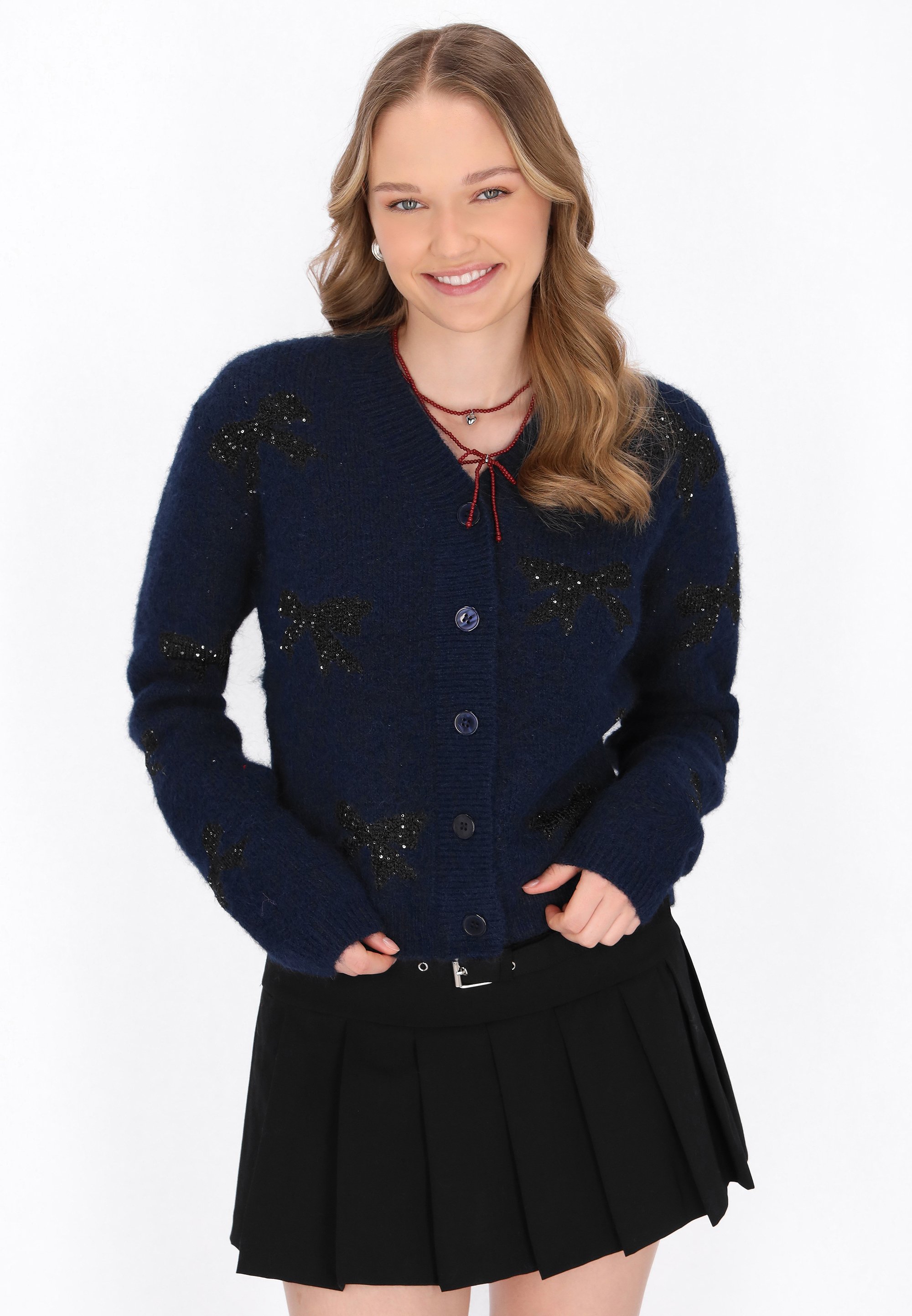 myMo Cardigan navy melange/dark blue