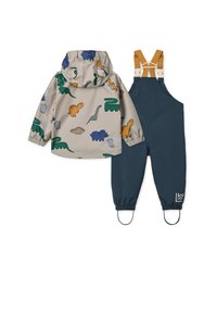 Liewood MANU SET UNISEX - Waterproof jacket - dinosaurs / mist