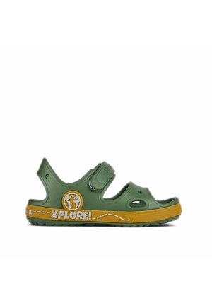 Coqui YOGI - Pool slides - moss green amber yellow