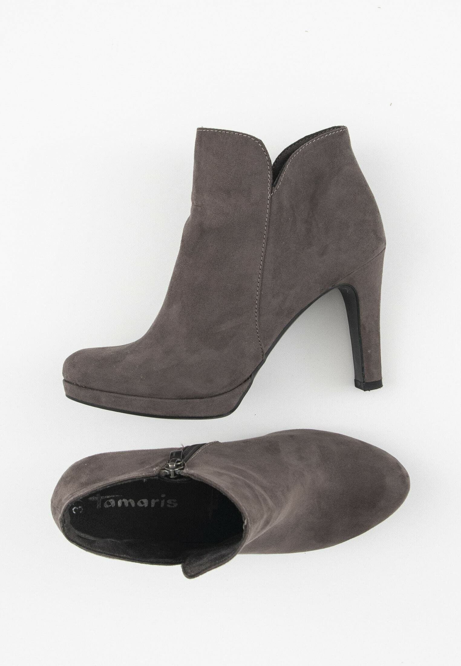 Tamaris Enkellaarsjes met hoge hak - grey/grijs - (Pre-owned) - Zalando.be