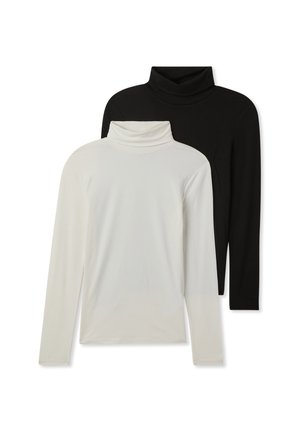 PACK 2 A ELASTICIZZATA - Maglietta a manica lunga - 1x Wool White, 1x Black