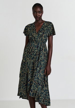 INCROCIATO FANTASIA FOGLIAME - Maxi dress - var blu notte