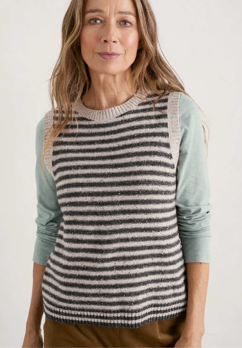 Seasalt Cornwall EAST VIEW Top barrows aran monoprint/offwhite