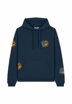 MULTI LUNAR PRINT OVERSIZED - Hoodie - dark blue