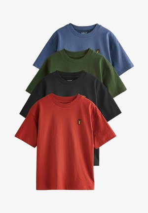 Next, REGULAR FIT - SHORT SLEEVE 4 PACK - Camiseta básica - blue rust khaki black