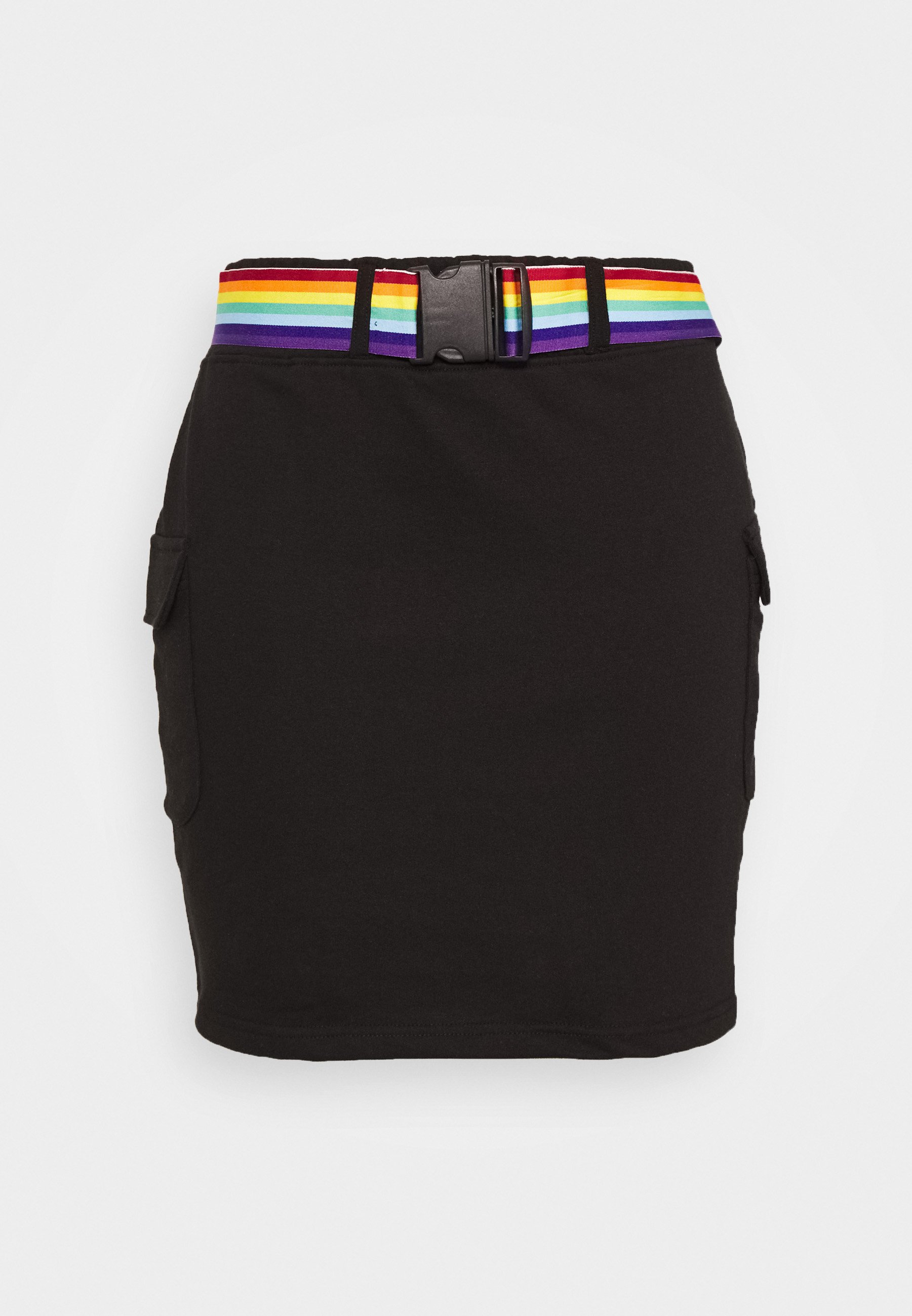 Missguided Plus PRIDE STRIPE BELTED SKIRT Blyantskjørt Missguided Plus PRIDE STRIPE BELTED SKIRT - Blyantskjørt - black
