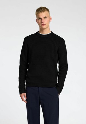 Selected Homme SLHTHEO  STRUCTURE CREW NECK - Jumper - black