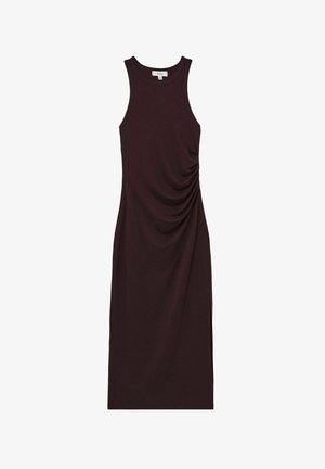 Reiss LOLA RUCHED RACER MIDI - Egyenes szabású ruha - burgundy