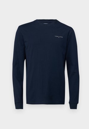 Tommy Jeans LINEAR CHEST TEE  - Majica z dolgimi rokavi - dark night navy