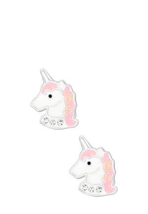EINHORN MIT KRISTALL UND EPOXIDHARZ - Orecchini - pink