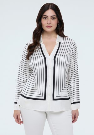 A RIGHE CON SCOLLO A V - Camicia - bianco