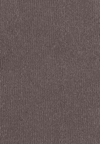 Knitted fabric in a deep mauve color with a fine ribbed texture, featuring consistent vertical lines and a soft appearance.