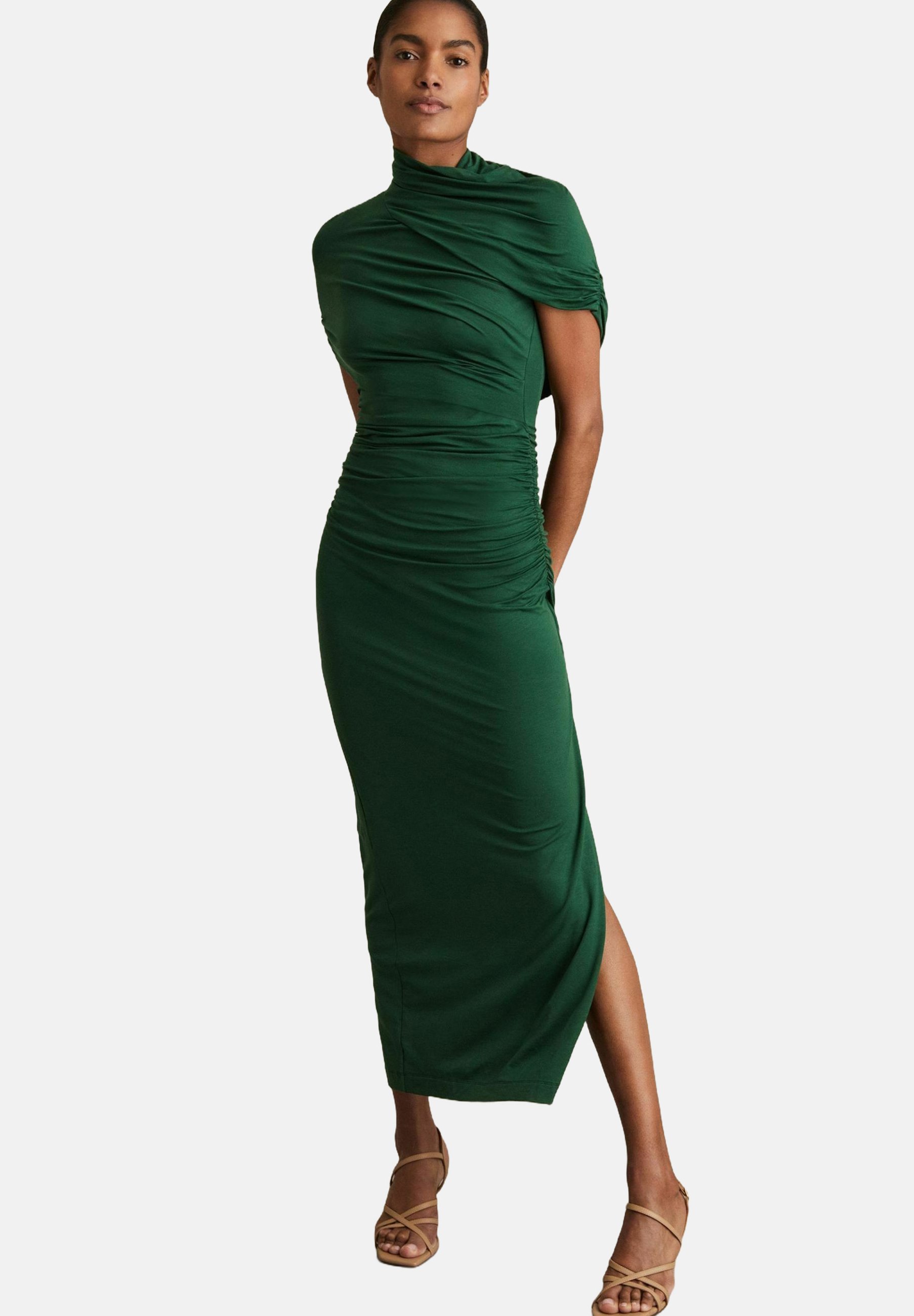 Reiss AZURE STRETCH RUCHED MIDI - Maxi dress - green - Zalando
