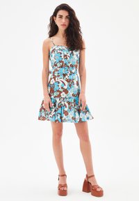 adL HEART COLLOR PATTERNED MINI  - Jurk - printed turquoise