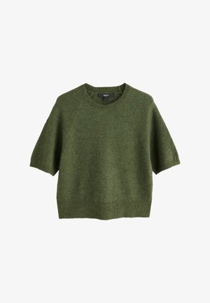 Next, KNITTED SHORT SLEEVE T-SHIRT JUMPER - T-Shirt basic - khaki green