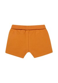 Oranje katoenen shorts met een zachte, elastische tailleband en een eenvoudig ontwerp. Heeft een gladde textuur en afgewerkte randen.