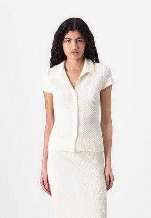 SHORT SLEEVE BUTTONED - Blus - egret