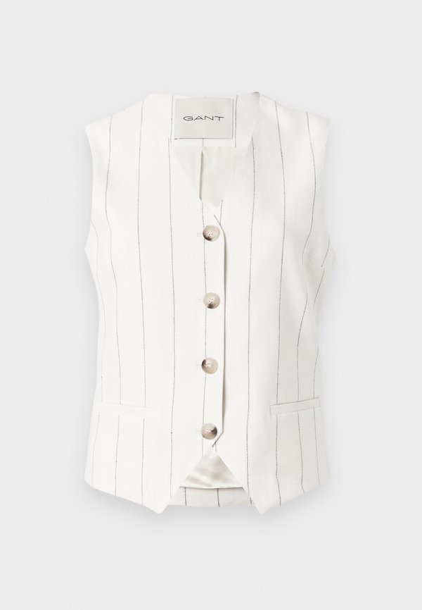 PINSTRIPE VEST - Waistcoat - eggshell2