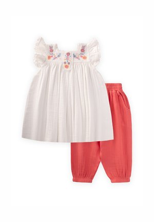 EMBROIDERED SET - Trousers - off white