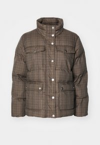 PADDED CHECKED JACKET - Zimná bunda - black
