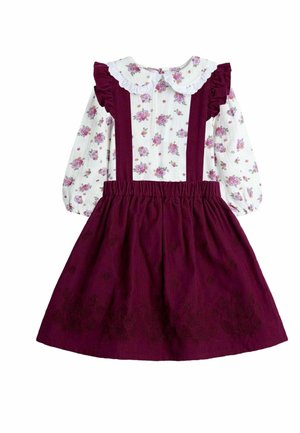 REGULAR FIT EMBROIDERED SET   - A-snit nederdel - burgundy